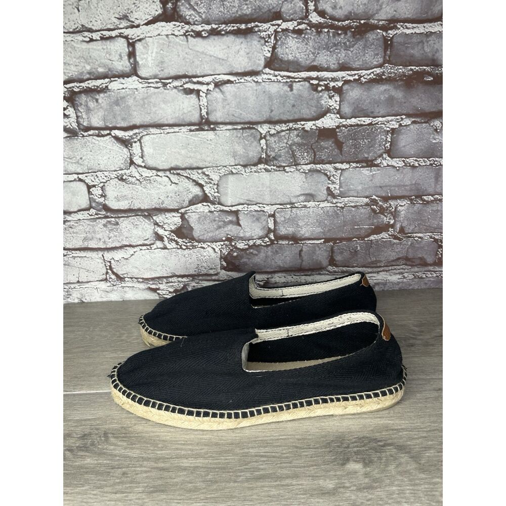Toni Pons Jute Espadrille Black Canvas Slip On Comfort Casual Flats Shoes Men 44